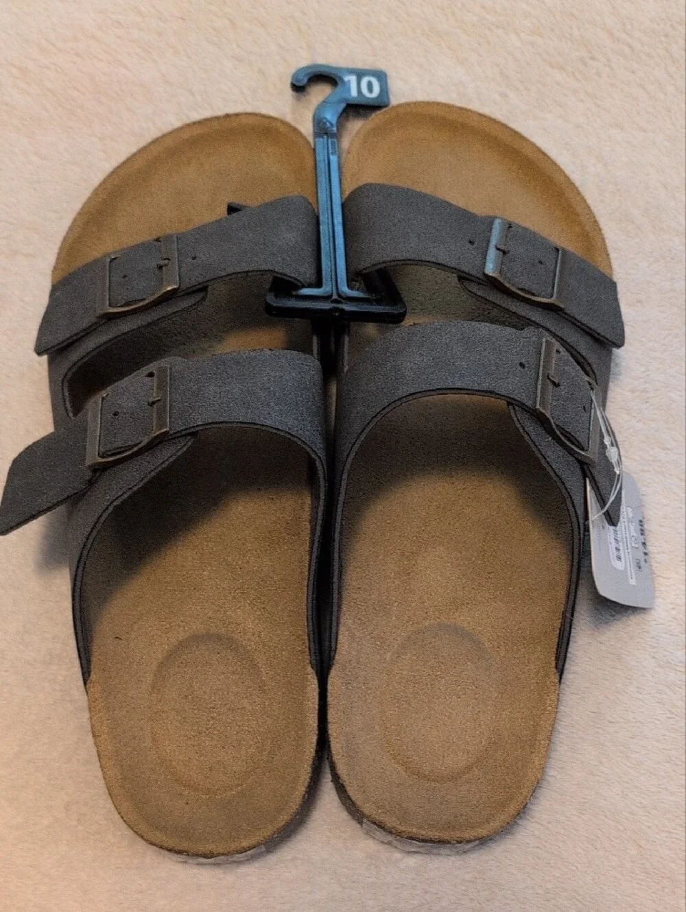 George Men's Black Double-Buckle Slides